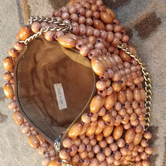 Vintage wooden beaded bag made in Japan - Picture 4 of 4